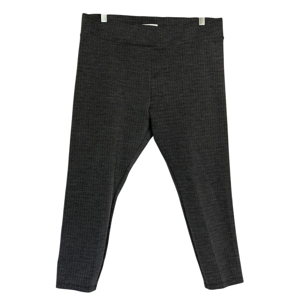 Daily Ritual Crop Legging Womens XL Short Gray Herringbone Knit High Waist 34x24
